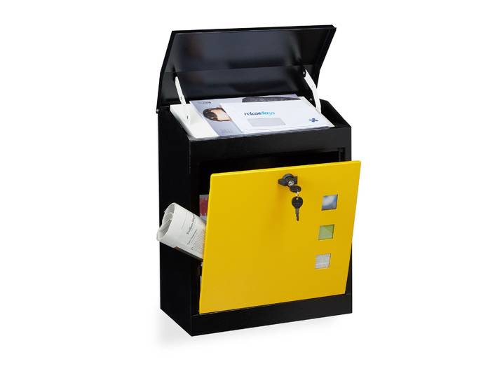 Briefkasten gross Gelb-Schwarz