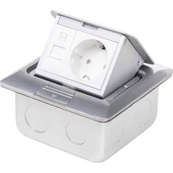 LEDmaxx 105626 1fach Fußboden-Einbausteckdose mit Cat5 Buchse IP20 Aluminium