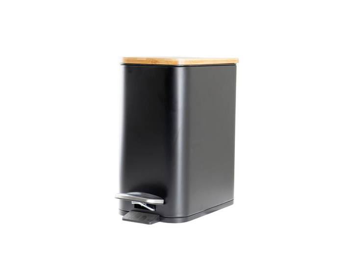 Sadena Kosmetikeimer, Schwarz, Kunststoff, Bambus, 5 l, 14x29x28.5 cm, Haushalt & Reinigung, Reinigung, Mülleimer & Abfallsammler