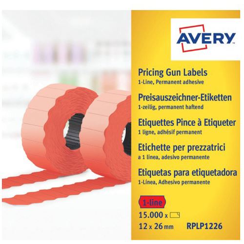 AVERY Zweckform Preisetiketten leuchtrot permanent 26,0 x 12,0 mm, 1 Rollen