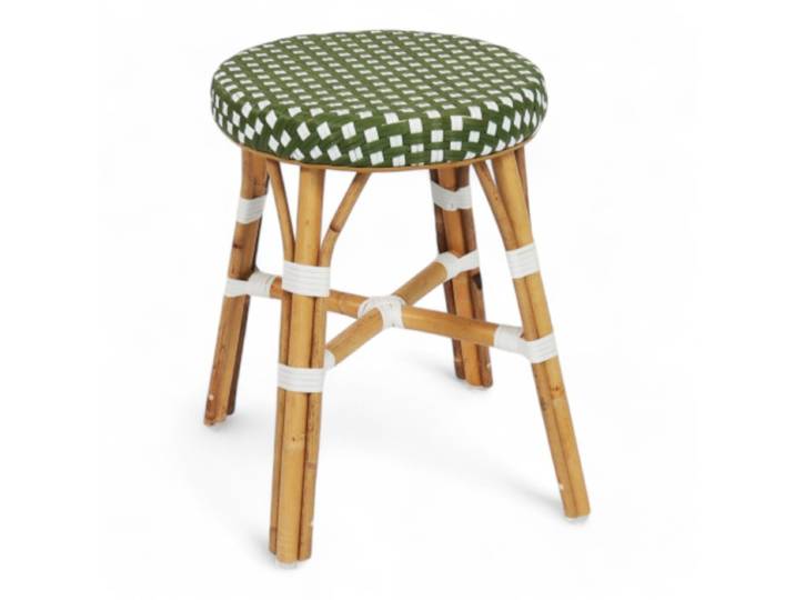 Tabouret bas de terrasse ELYSEE - Rotin - Vert