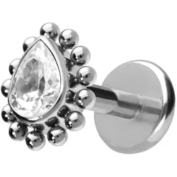 Titan Labret mit Push Fit KRISTALLTROPFEN + KUGELN