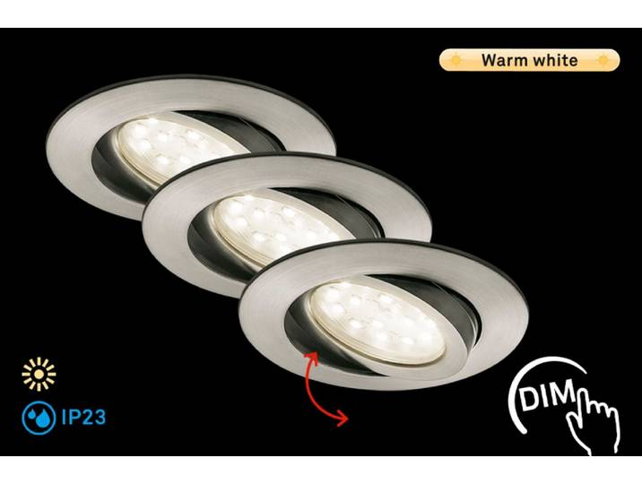 BRILONER LEUCHTEN LED Einbauleuchte ATTACH DIM , silber (weiß, neutral), Leuchten, LED Einbauleuchte
