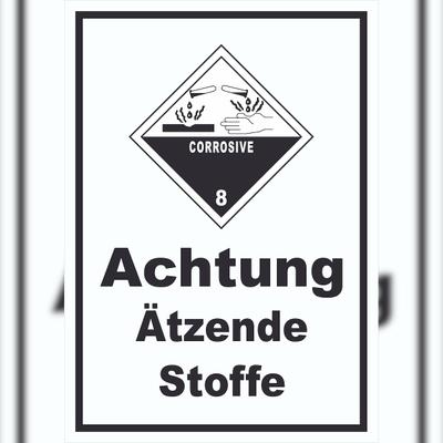 HB-Druck Schild Ätzende Stoffe Corrosive hochkant A1 (594x841mm)