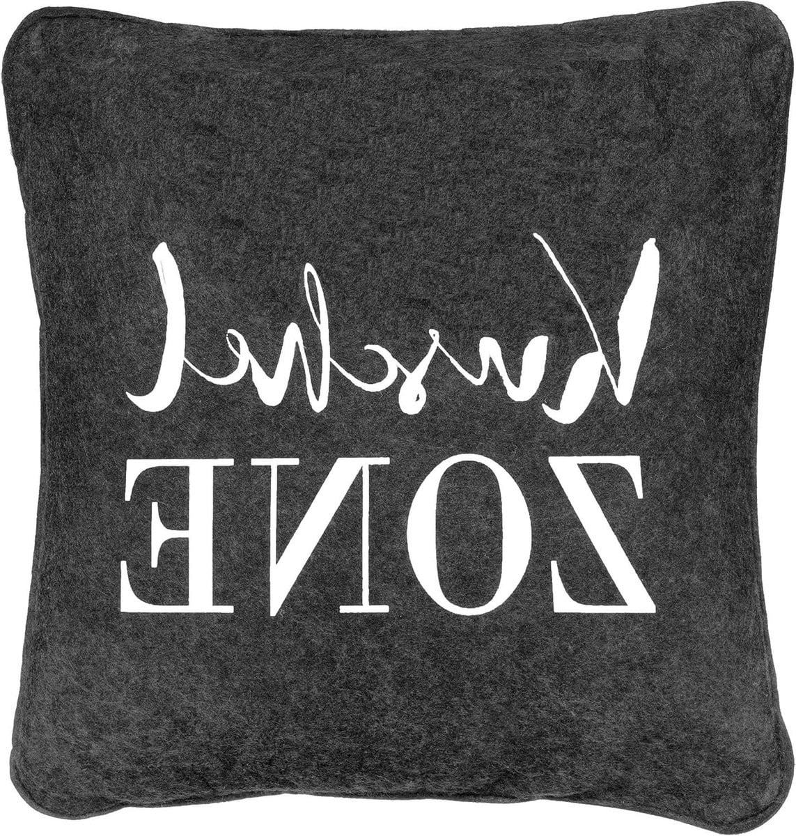 Antraciet Vilten Decoratief Kussen met Zachte Vulling - 38 x 38 cm