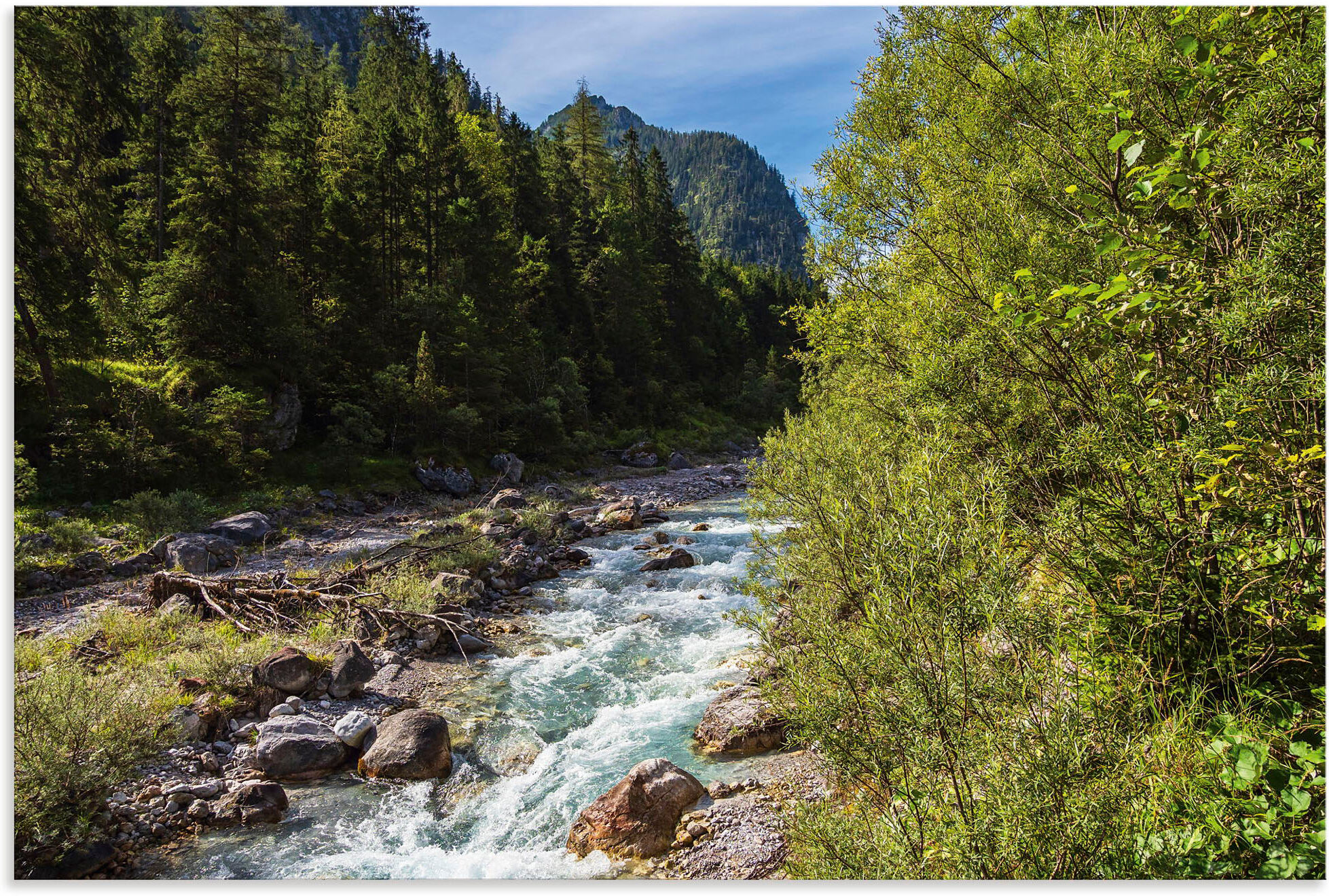 Alu-Dibond-Druck ARTLAND "Wimbachtal Ramsau Berchtesgadener Land", grün (farbe bild(er): grün), B:60cm H:40cm, Bilder, Alu-Dibond-Druck, für Innen- und Aussenbereich geeignet, Outdoorbild farbe bild(er): grün B/H/T: 60cm x 40cm, Alu-Dibond-Druck Berge & A