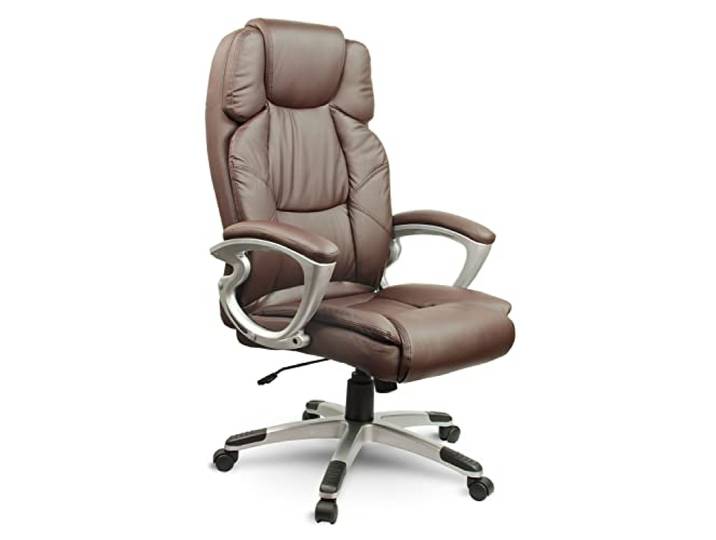 Sofotel Ergonomischer Bürodrehstuhl - Bürostuhl Schreibtischstuhl - Bequemer Chefsessel mit Höhenverstellung - Drehstuhl Sessel Profiliert, Verstellbar - Braun