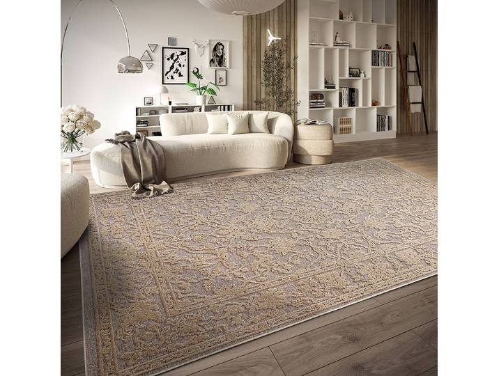 Kurzflorteppich Ambroise Beige/Beige 160 x 230cm Baumwollstoff