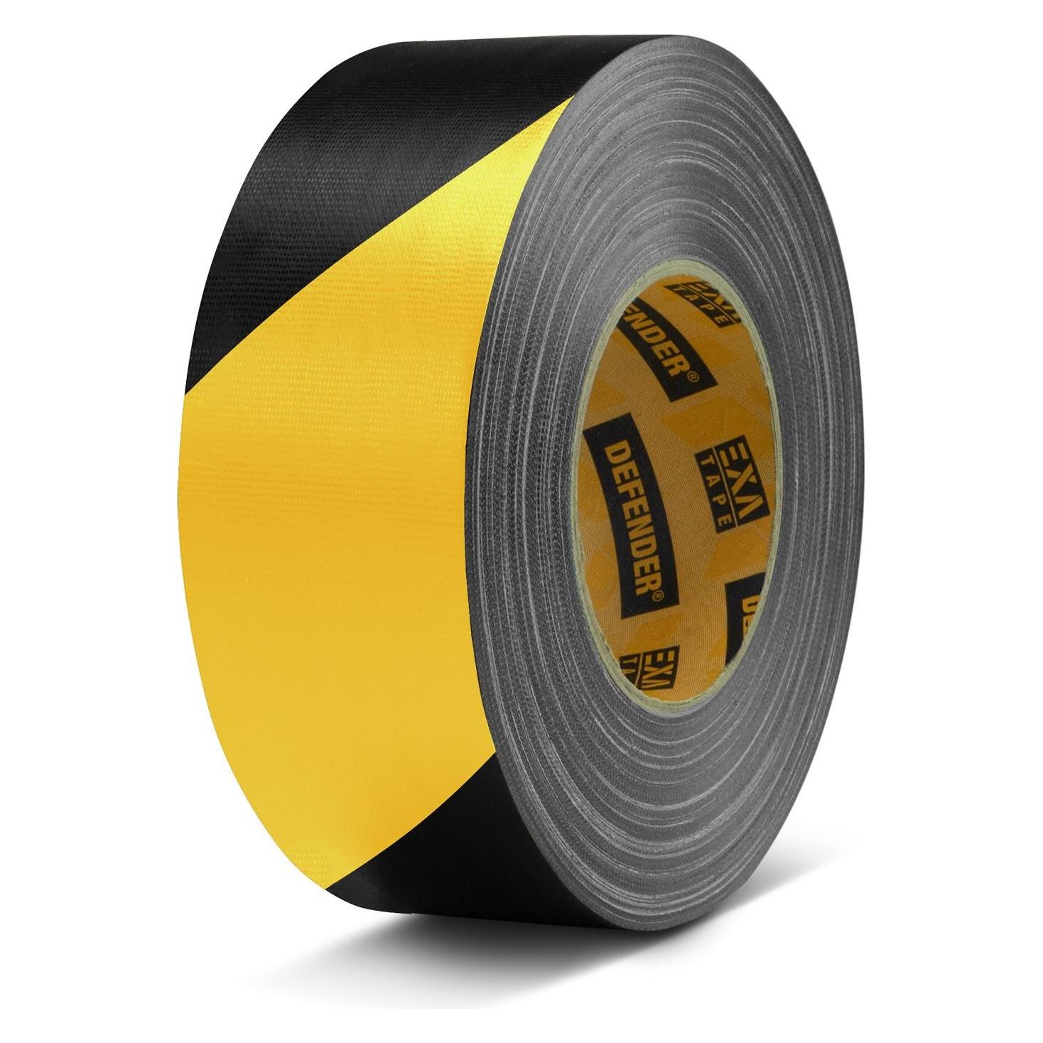Defender EXA-TAPE BY 50 BULK - Premium Gewebeklebeband BULK | schwarz/gelb | glänzend | 50 mm x 50 m (50 mm) (DTEXABY50BULK)