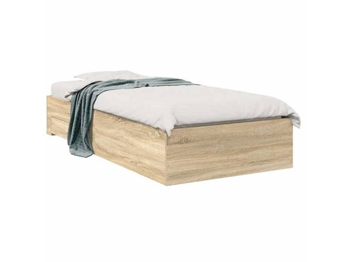 Marron Cadre de lit avec tiroir Marron 90x190 cm Bois d'ingénierie - Structure de lit LV105216