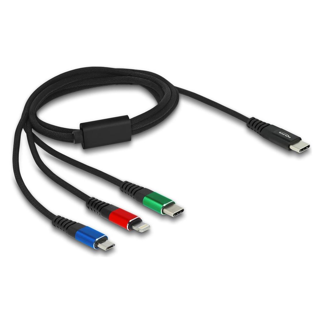 Delock 3in1 USB-C-Ladekabel (1 m, USB 2.0) (86596)