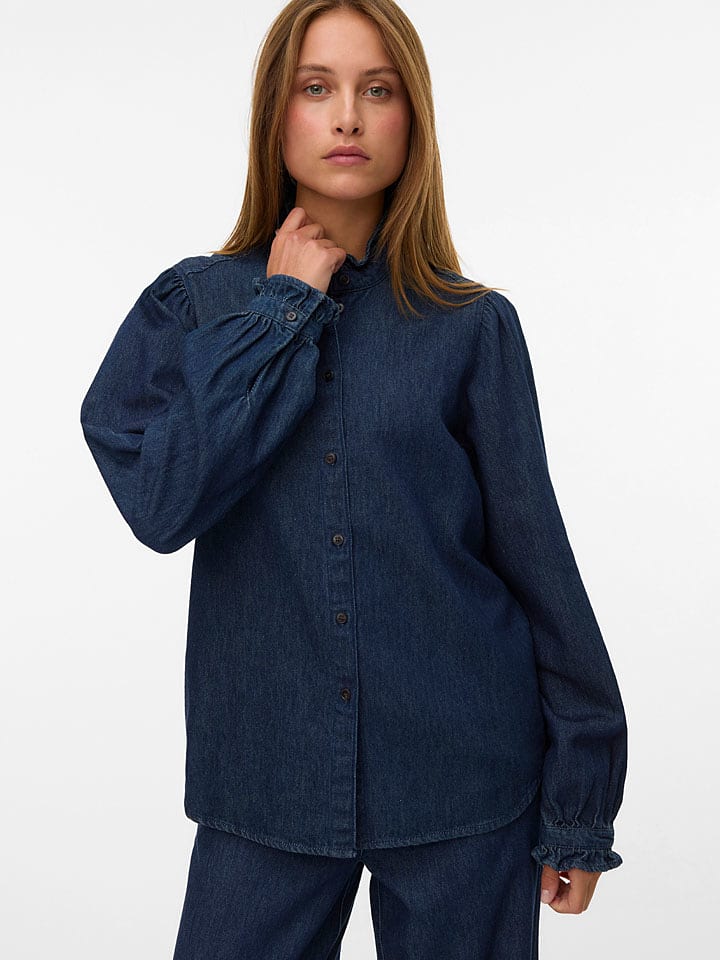 Vero Moda Jeansbluse in Dunkelblau - L