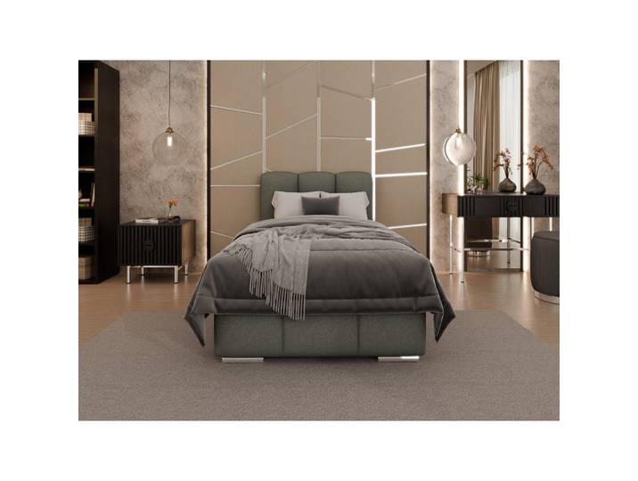 Homesy Polsterbett Zaira 90x200cm – Elegantes Polsterbett für modernen Wohnstil, Zonierte Multi-Taschen-Federkern (24cm), grau, Grau, Holz, Mode, 90x200 cm, Schlafzimmer, Betten, Polsterbetten