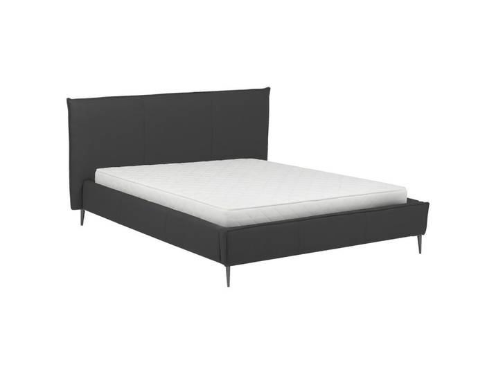Esposa Polsterbett, Anthrazit, Metall, Echtleder, 140x200 cm, Made in EU, gepolstertes Kopfteil, Lederauswahl, in verschiedenen Größen erhältlich, Schlafzimmer, Betten, Polsterbetten