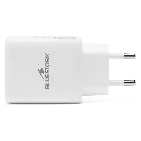 Bluestork Chargeur USB-C/USB-A - 65W - Blanc (65 W, 3 Ports) (TBKBLUPW-65-CCA/0C)