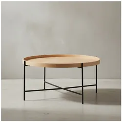 KADIMA DESIGN Couchtisch, Moderner Holztisch mit Eichenholz Furnier und stabilen Metallgestell, Elegantes, zeitloses Design