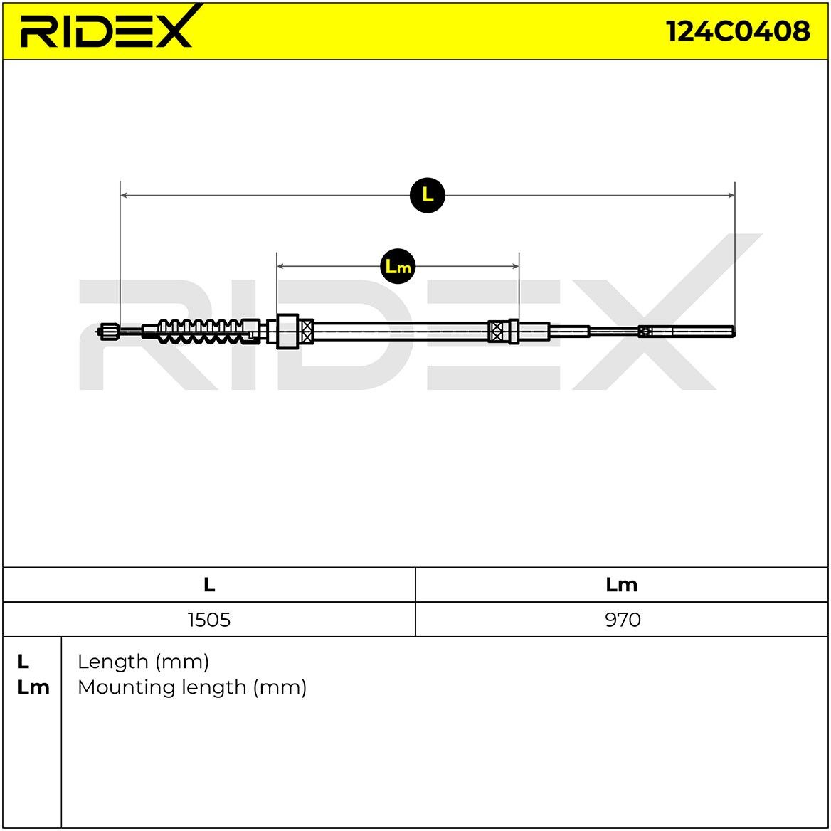 RIDEX 124C0408 Handbrake cable