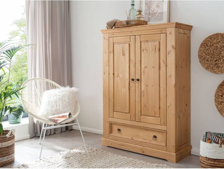 Wäscheschrank 108cm 'Anne' Kiefer eichefarbig