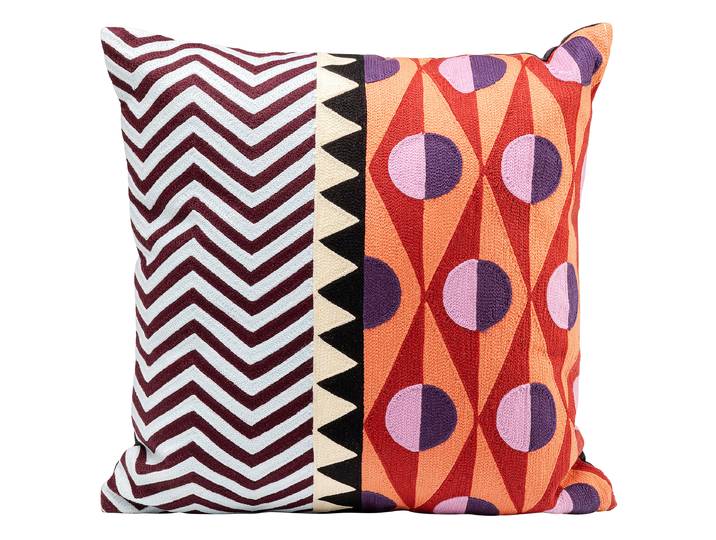 Dekokissen Block Circles Multicolor/Multicolor 45 x 45 x 25cm Polyester/Samt