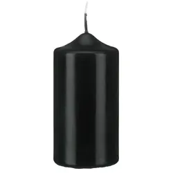 Kopschitz Kerzen Spitzkopf Stumpen Kerzen Schwarz 25 x Ø 8 cm, 6 Stück