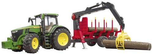 bruder John Deere 7R 350, Rückeanh.+B.Stämmen Fertigmodell Landwirtschafts Modell