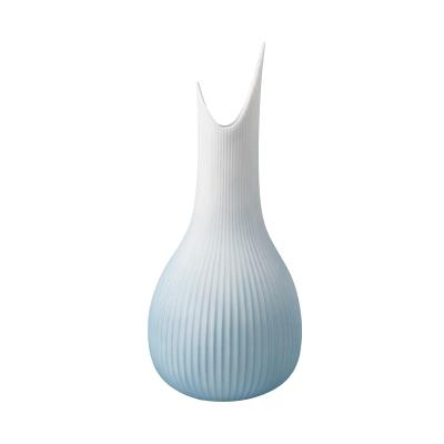 Dekovase GOEBEL "Vase Studio 8 Raindrop Ice 25 cm blau", blau, B:11cm H:25cm T:11cm Ø:11cm, Vasen, Abwischbar