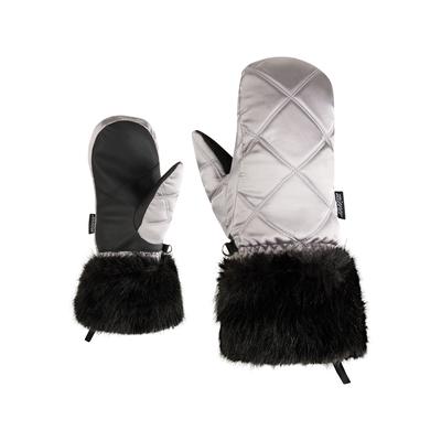Fäustlinge ZIENER "LILIONE-Z MITTEN", Mädchen, Gr. 6, silber (metallic silber), Polyester, Handschuhe Fäustlinge