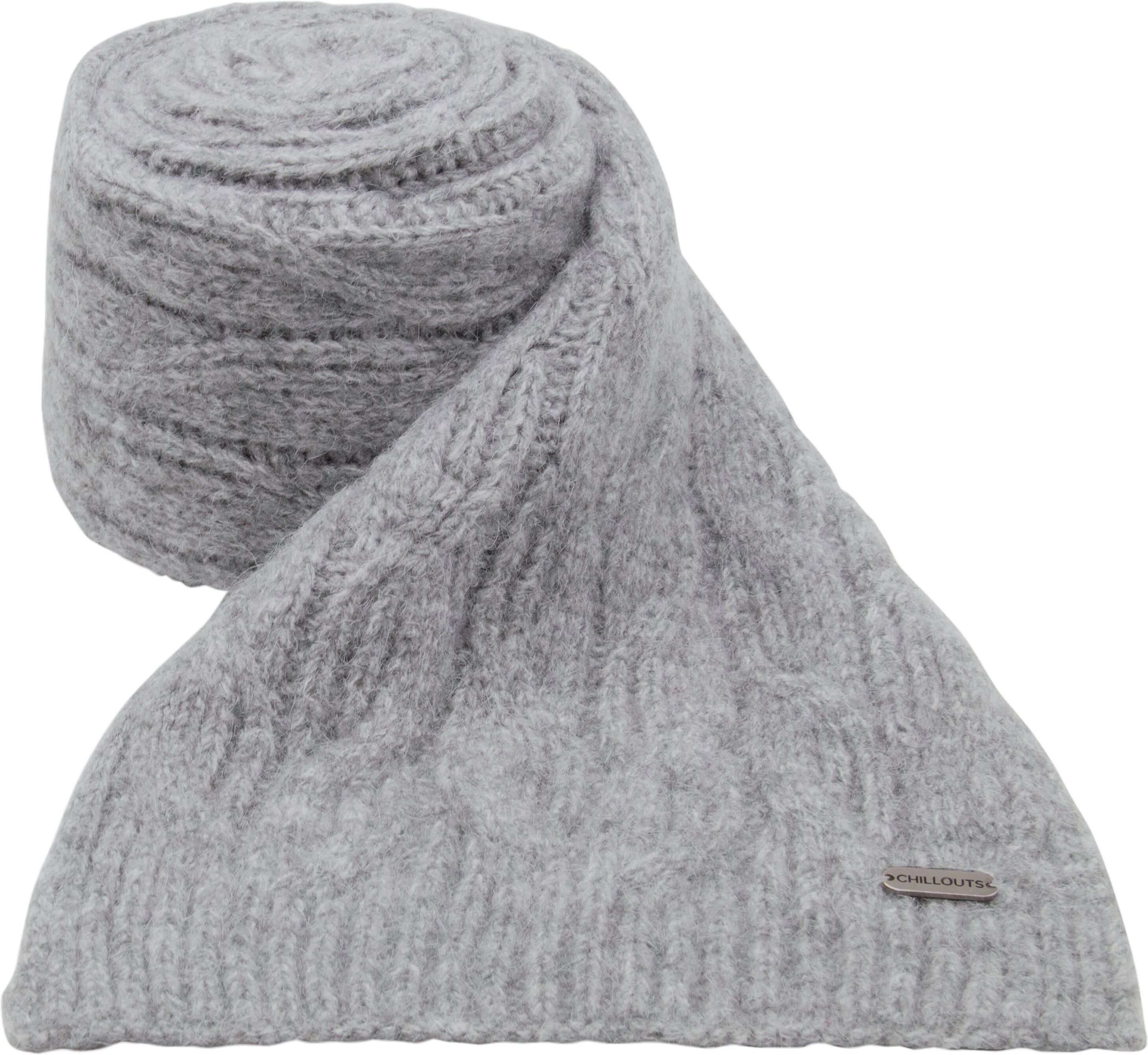 Strickschal CHILLOUTS "Giralda Scarf", Damen, grau, Feinstrick, Materialmix, unifarben, Modetücher, mit eleganter Struktur & angenehmer Länge