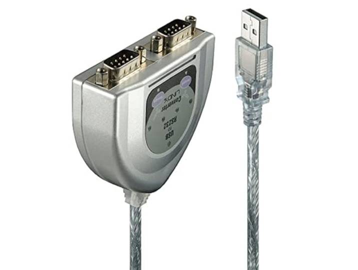 LINDY 42889 USB op 2-poort seriële converter, zilver
