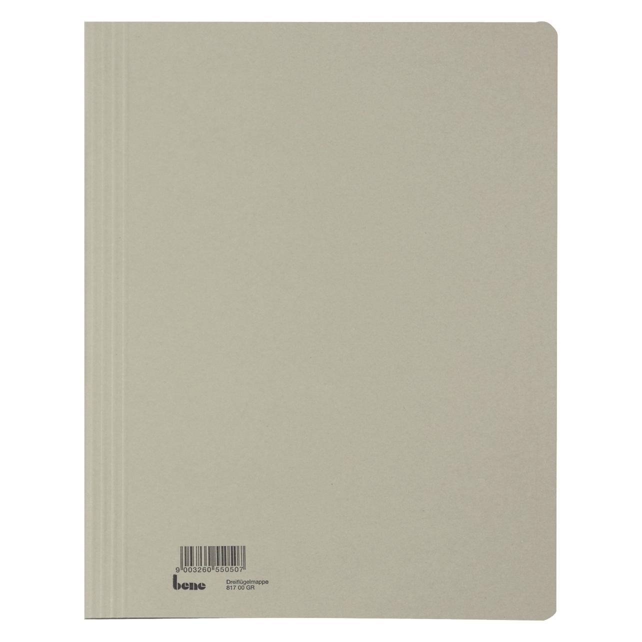 Bene Einschlagmappe A4 Karton 250g/qm grau (A4, 1x) (81700GR)