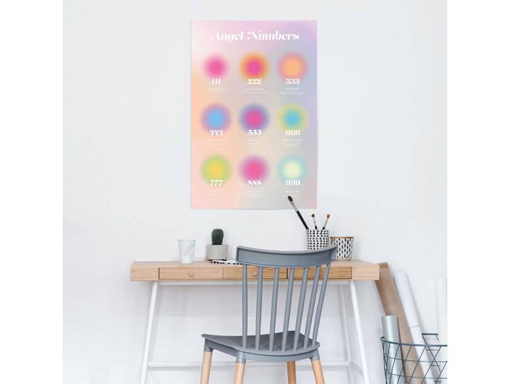 Affiche Angel Numbers Papier Multicolore 61 x 92 x 0cm