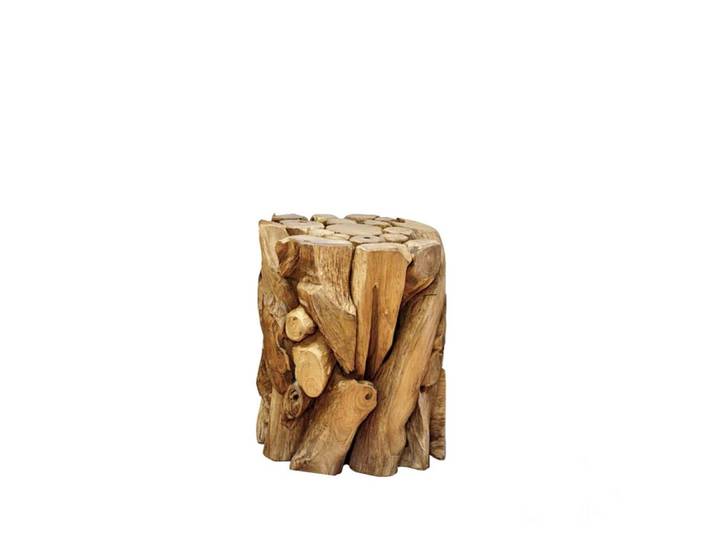 Möbel Bressmer Ablagetisch Teak Holz Säule XILON rund– Handarbeit Sockeltisch aus Teakholz (1-St)