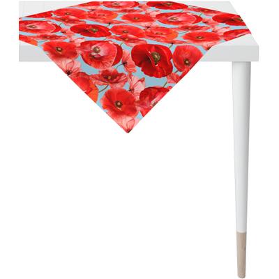 Mitteldecke APELT "7702 SUMMERTIME, Sommerdeko, Sommer" Gr. 2, blau (blau, rot), B:100cm L:100cm, Baumwolle, Tischdecken, Mitteldecke, Digitaldruck