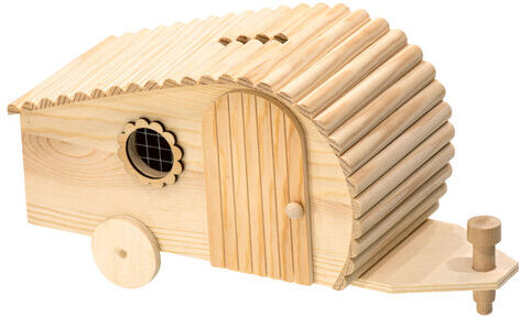 Spardose "Wohnwagen" aus Holz, 23 x 12 cm