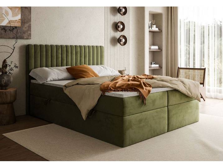 Lookway Boxspringbett JANELLE mit Matratze und Topper– komfortabel und elegant, 109x140x210, Mehrere Schichten für zusätzlichen Komfort und Unterstützung