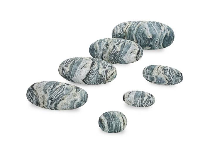 Vercart Stein Kopfsteinpflaster Kissen 7er-set, Blaugrau, Mode, Rund, 76x40 cm, Heimtextilien, Wohntextilien, Kissen, Zierkissen