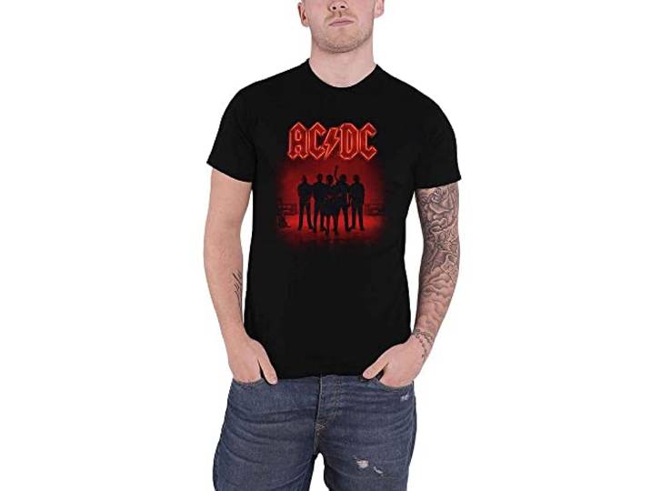 AC/DC T Shirt PWR UP Power Up Band Logo Back Print nieuw Officieel Unisex Zwart XL