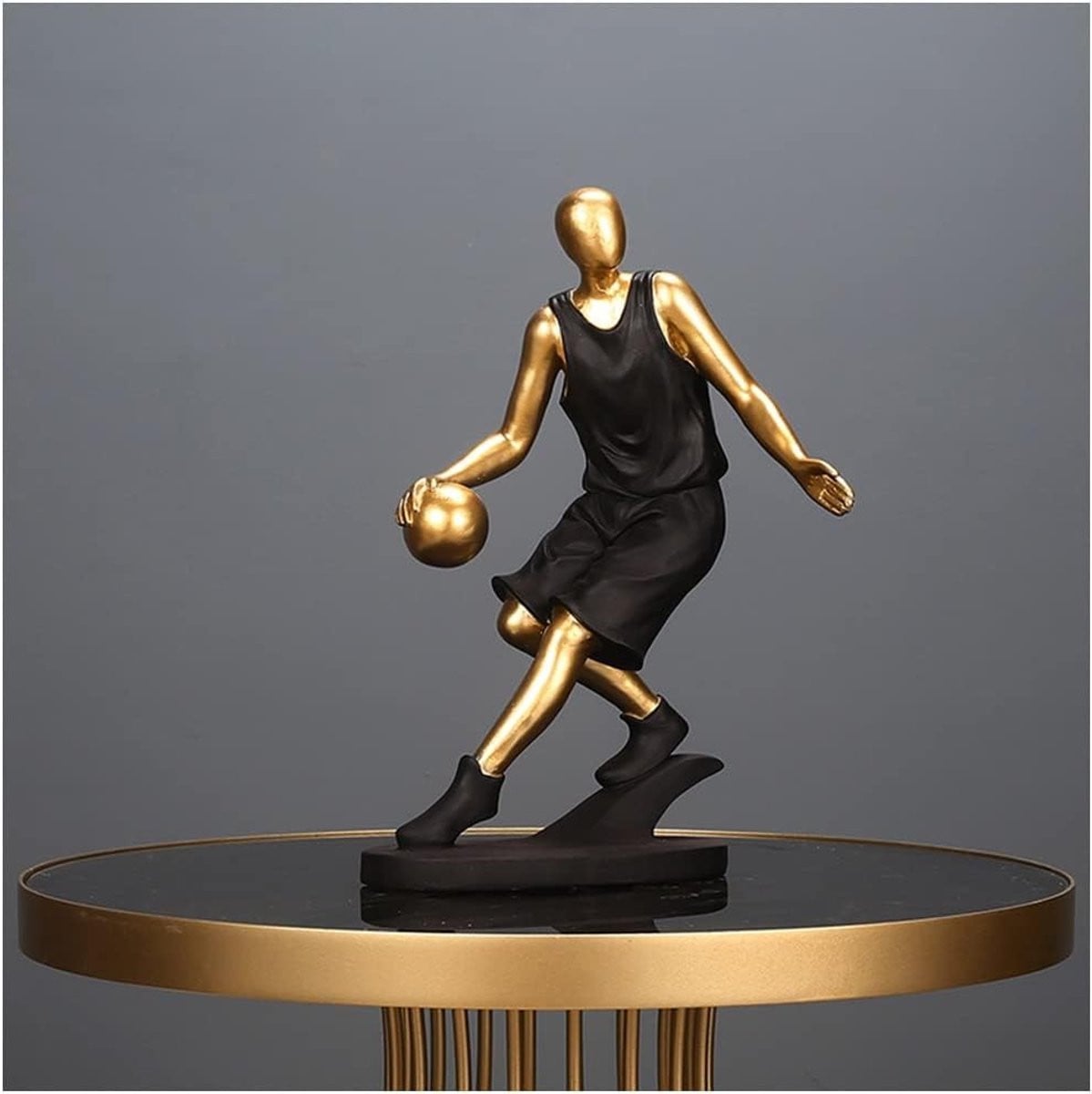 Abstract goud basketbalspeler beeld sculptuur voor huisdecoratie, Hoogte: 315 cm