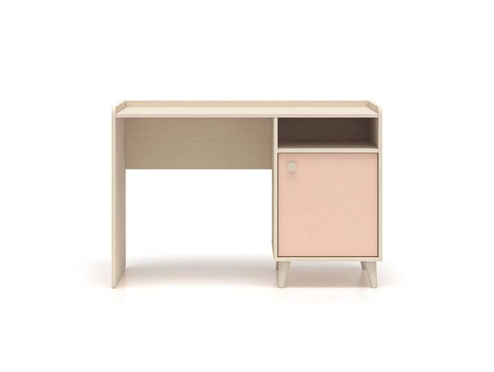 Petits-meubles Kinderschreibtisch Alycia Beige - Korallenrosa - Holzeffekt, 120x80x58 cm, Baby- und Kindermöbel, Kinderzimmer & Jugendzimmer, Jugendschreibtischstuhl & Kinderschreibtischstuhl