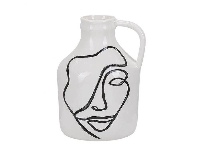 BLUMENVASE Steinzeug weiß Agrinion