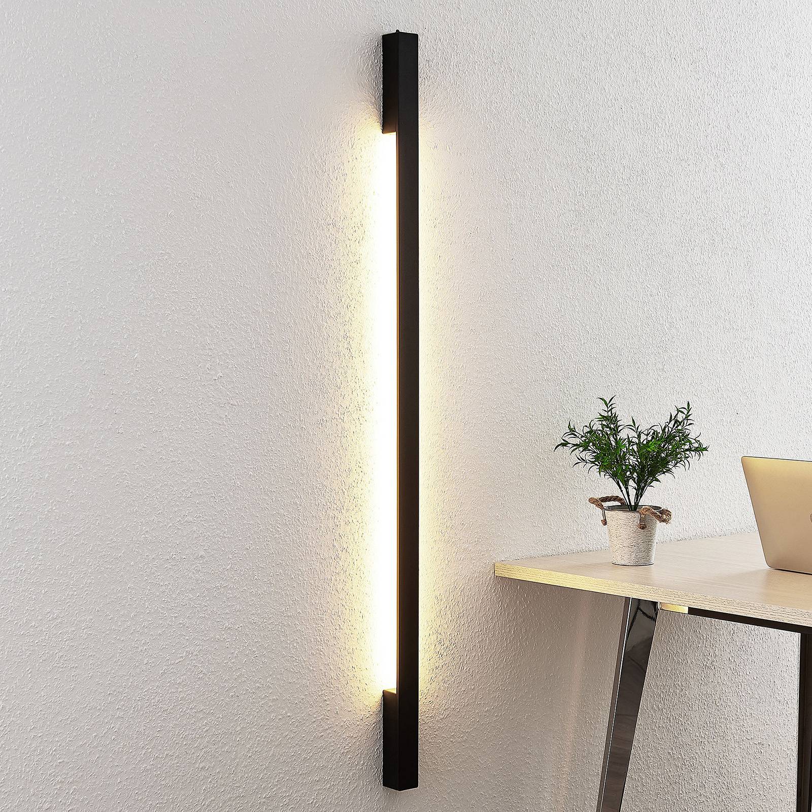Wandlampe Ivano Arcchio, schwarz, für Flurbereich, Aluminium, Modern, LED Wandleuchte, Wandlampe Innen