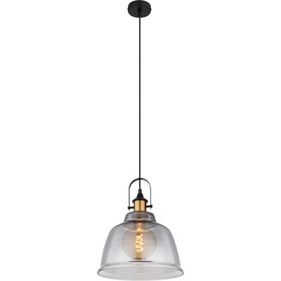 GLOBO LIGHTING Hängeleuchte "DOROTHEA", transparent (schwarz), 1 Stk., Leuchten, Hängelampe/Pendelleuchte/Messing/Glas/Wohnzimmer/Esszimmer, Hängeleuchte