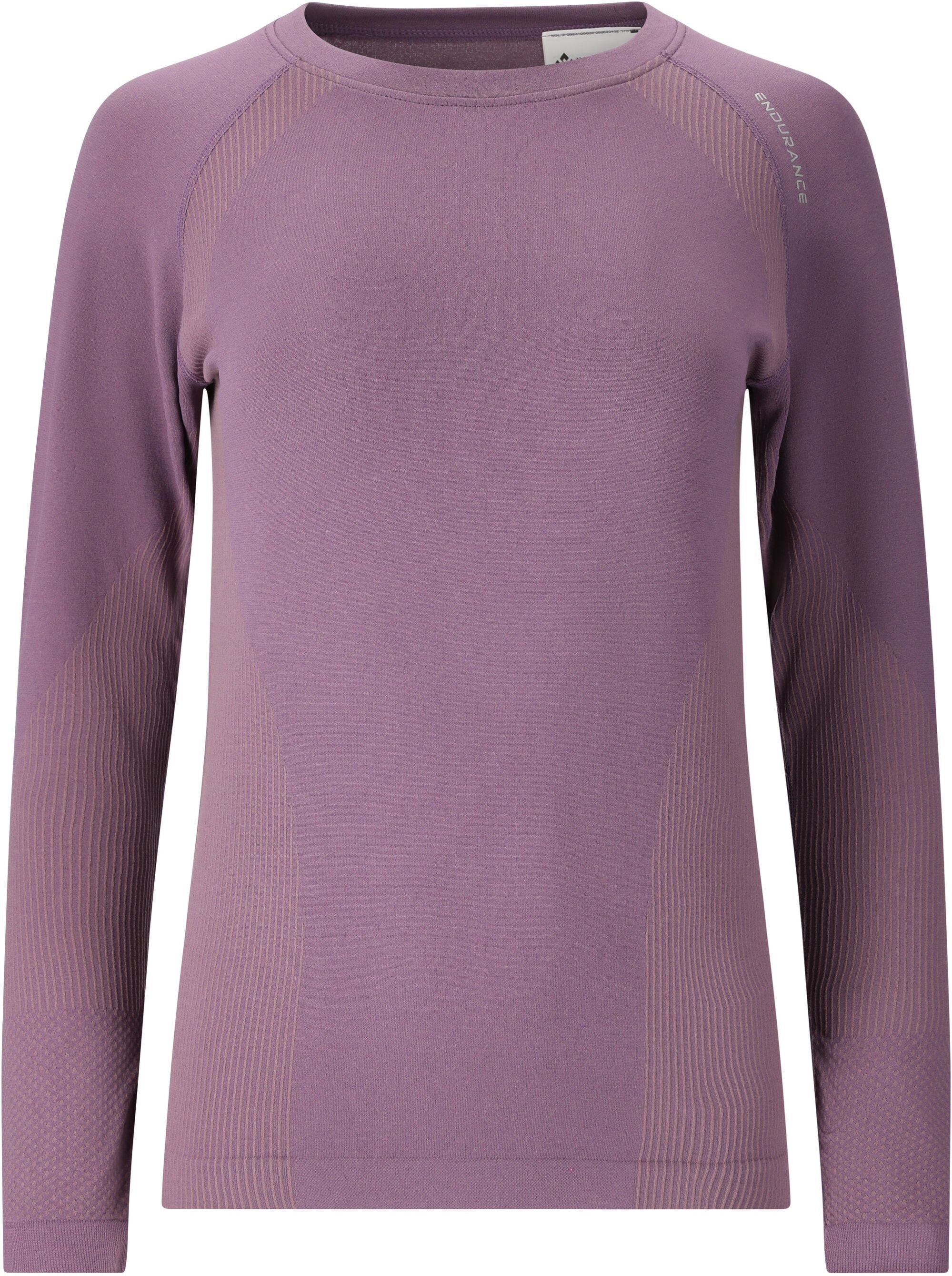 Funktionsshirt ENDURANCE "Halen", Herren, Gr. S/M, lila (rosa), 62% Nylon, 38% Polyester, unifarben, lang, Rundhals, Shirts Funktionsshirt, im nahtlosen Design