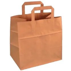 250 Papiertragetaschen Bio Papiertüten 26+17x25cm Kraft braun 70g/m2