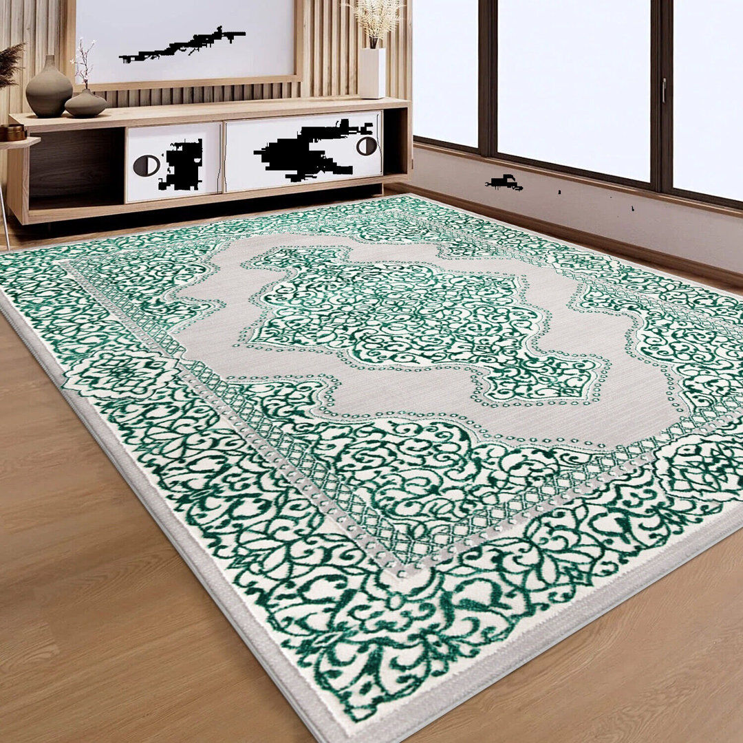 Latitude Vive Brade Abstract Berber Area Rug Green Rectangle 200 x 290cm