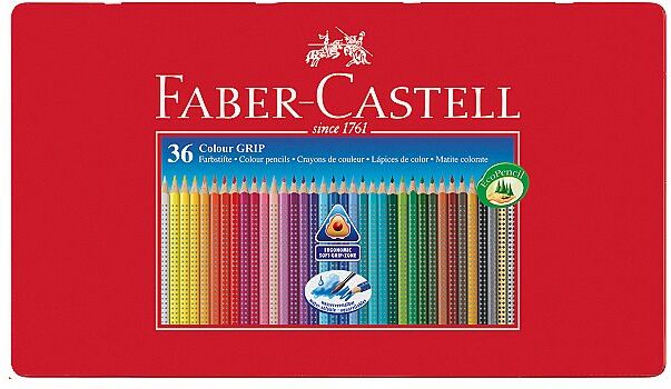 FABER-CASTELL Buntstift Colour Grip 36er-Metalletui keine Farbe B