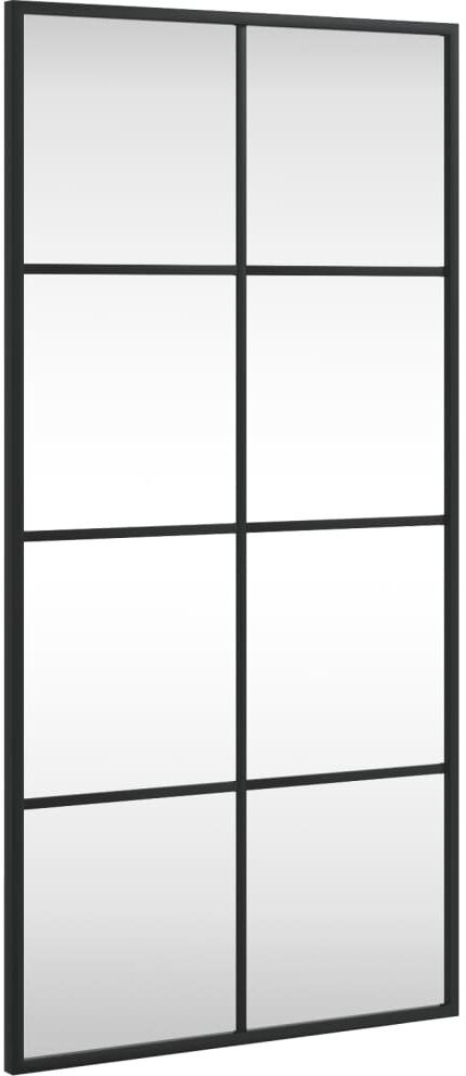 17 Stories Mikayia Rectangular Metal Wall Mirror Black 80cm H x 40cm W