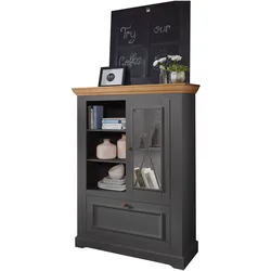 3S Frankenmöbel »Country« Massivholz Highboard grau