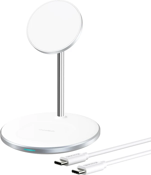 Choetech 2-in-1 Wireless Charger Holder (für iPhone MagSafe + AirPods) - weiß