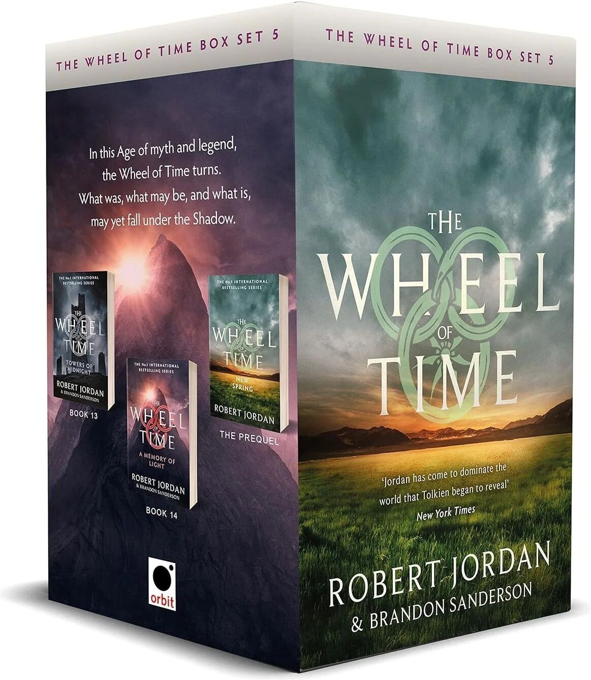 Orbit The Wheel of Time Box Set 5 by Robert Jordan & Brandon Sanderson - Towers of Midnight, A Memory of Light, New Spring - Paperback Fantasy 3 Book Set